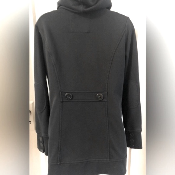 ESPRIT FITTED BLACK PEA-COAT STYLE HOODED JACKET - Picture 6 of 16